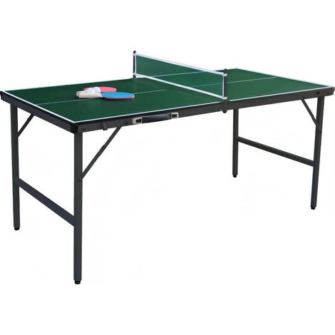 Foldable table tennis table with net, 2 paddles & balls, mini table tennis table, ping pong table, green