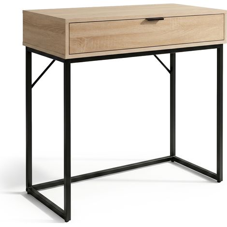 Konsolentisch Loft-Stil MODENA 1 Schublade 80 cm Sonoma Eiche Schwarze Beine