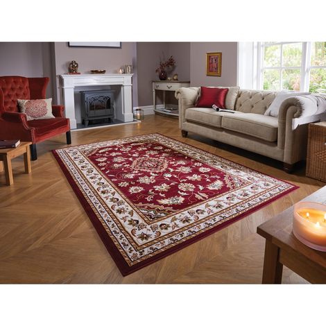 Traditional Sherborne Classic Bordered Rug in Red 80 x 150 cm (2'6''x5'0'') (1/4)