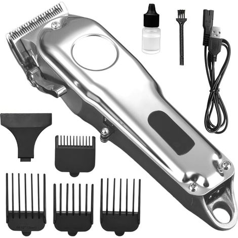 Kit de corte de pelo: recortadora inalámbrica recargable por USB con 4 peines guía para mascotas y viajes. (1/5)
