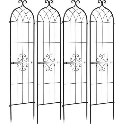 Mophorn Rankgitter 152x40,5 cm im 4er-Set, Metall Rankhilfe mit pulverbeschichteter Oberfläche und Verriegelungssystem, Kletterhilfe für Garten, Spalier für Blumen, Gemüse und Rosen