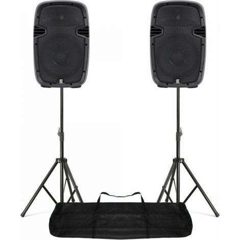 Skytec 2 casse altoparlanti attivi 30cm 12 600W + Stantivi - SPJ1200A