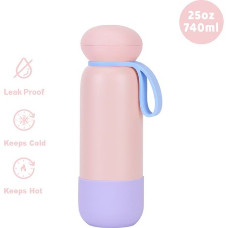 Nouveau Modèle 2025 Gourde Isotherme 25oz Acier Inoxydable Grande Capacité Portable Color-Block (1/5)