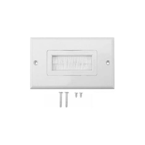 Passe Cable Mural à Brosse, Anti-poussière Mur Panneau Câble Pass Through Insert pour Fils Simple Gang Câble Accessoire Socket Mur Prise Plug Port (1/5)