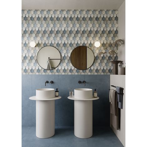 Baldosa En Gres Porcelánico Efecto Cemento Azul 60X120 - Cs25120 (Ceramishop.es)
