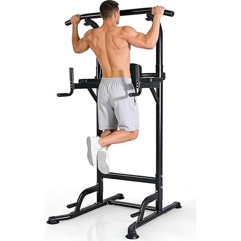 GBLY Klimmzugstange Freistehend Power Tower Multifunktion Dip Station Höhenverstellbar Krafttraining Zuhause