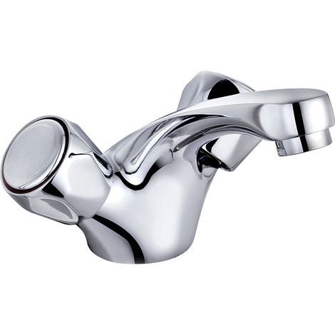 Two Handle Club Mixer Basin Sink Taps Chrome Contempory Bathroom Kitchen (1/5)