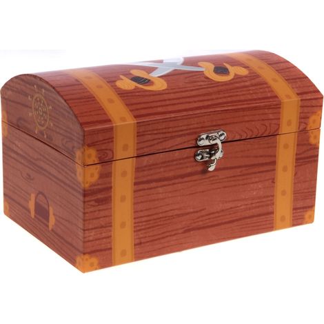 Coffre de rangement pirate en carton – Dimensions 24x14.5x16 cm – Design ludique pour chambre d'enfant – Collection Balthazar le pirate – Amadeus (1/3)