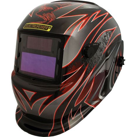 Masque de soudage - cagoule de soudure électronique motif FLAMME ELECTROPOWER (1/4)