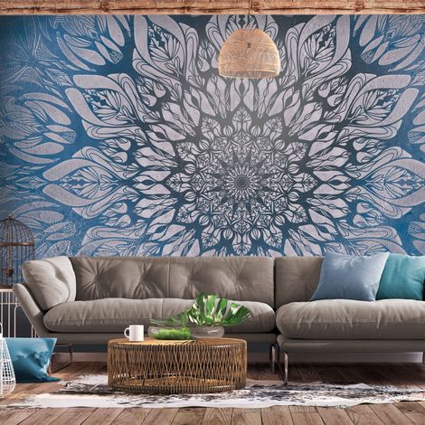 Fotomurale adesivo - Spider Web (Blue) - 392x280
