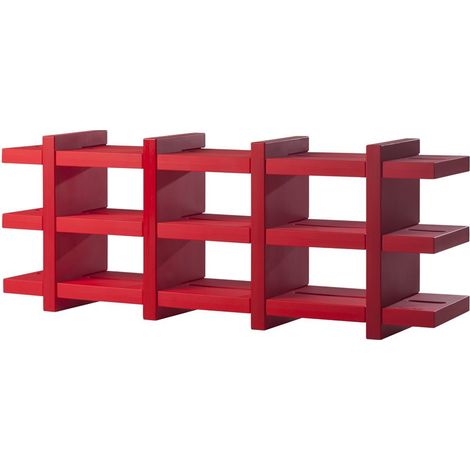Booky Rosso fiamma - Medio originale Slide libreria autoportante libri colorata polietilene soggiorno casa made in Italy scomparti ripiani