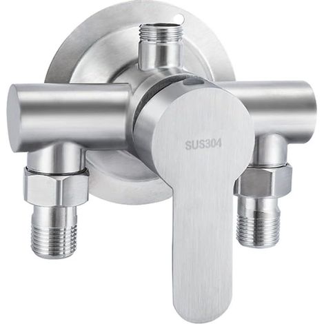 Robinet de douche mural en acier inoxydable 304 – 3 ports 1/2 pouce – Résistant à la corrosion – Installation rapide (1/5)