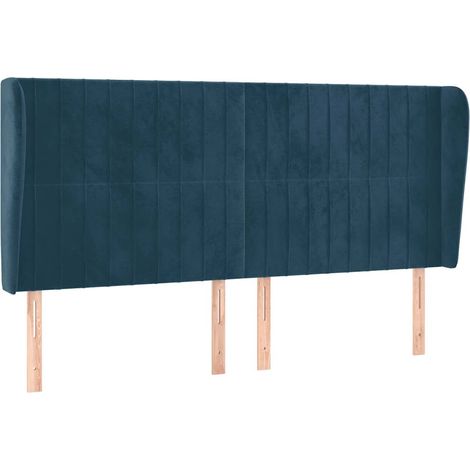 Maison Exclusive - Cabecero con orejas de terciopelo azul oscuro (1/5)