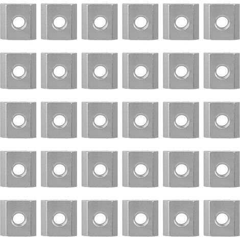 Ensemble de 30 écrous à rainure en T série 30, profilés en aluminium, fixations à bloc d'écrou coulissant fileté (M6)