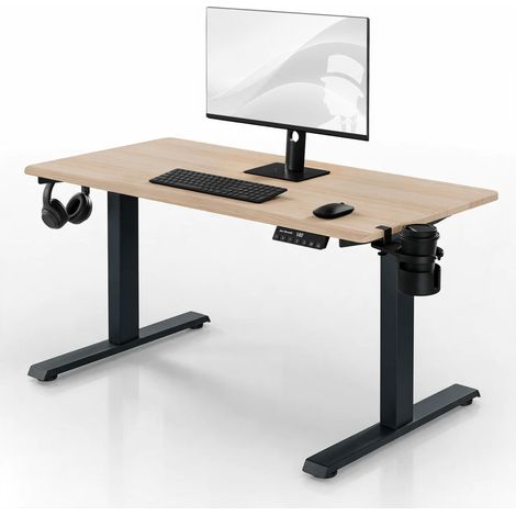 Elektrischer Schreibtisch mit Höhenverstellung ergonomisch anthrazit/Sonoma-Eiche,1200x600 mm: ARIA
