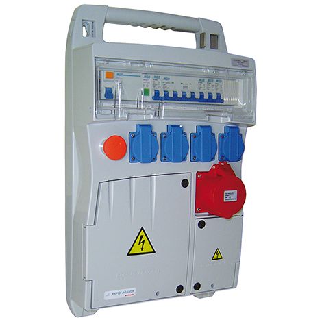 Michaud – Coffret de branchement professionnel triphasé 32A – 4 prises monophasées 16A – Pour chantiers et installations temporaires