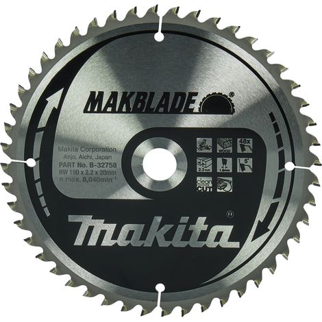 Makita B-32758 Lama Sega Circolare T.C.T. 190x20mm 48T Legno