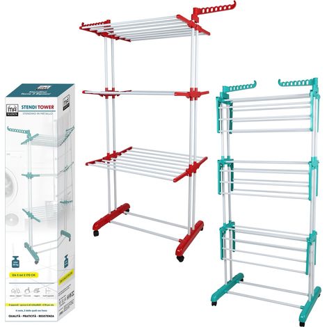 MAURY'S STENDINO A TORRE CON 3 PIANI 126 X 64 X H170 CM IN COLORE ASSORTITO