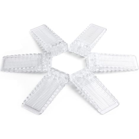 6x Butées de Porte Antidérapantes, Cale de Porte Réglable pour Tous Sols + Portes, Bloc Porte Silicone pour Cuisine Bureau Cave, Transparent