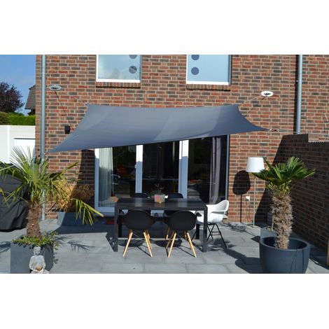 Vierecksonnensegel 250 x 300 cm - Polyester - Farbe anthrazit (1/4)