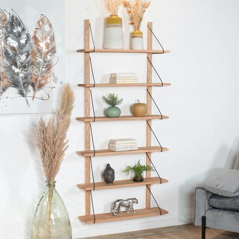 Etagère murale bois massif 6 plateaux (bois blanc) PALERME (1/5)