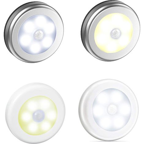 PIR-Infrarot-Bewegungsmelder-Nachtlicht, kabellose Wandleuchte mit 6 LEDs und automatischer Ein-/Ausschaltfunktion, für Kleiderschrank, Flur, batteriebetrieben (1/5)