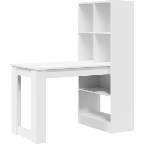 Maison Exclusive - Schreibtisch mit Regal Weiß 122 x 67 x 145 cm