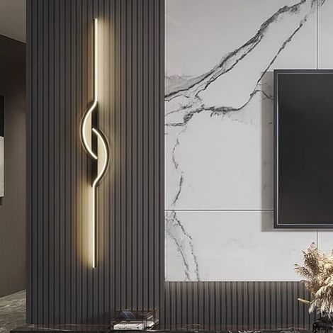 Applique murale linéaire LED moderne de 60 cm, applique murale longue et simple, changement de lumière tricolore, applique murale d'intérieur (1/5)