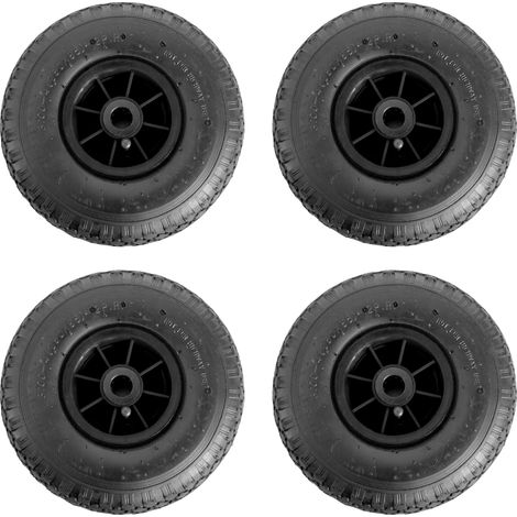 4x Sackkarrenrad Luftrad 260x85 3.00-4 Achlänge 75 mm 4PR Lagen mit Nadellager schwarz (1/5)