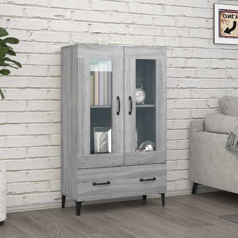 Buffet - Armoire de rangement Enfilade Sonoma gris 70x31x115 cm Bois d'ingénierie BV695566 - BonneVie (1/5)