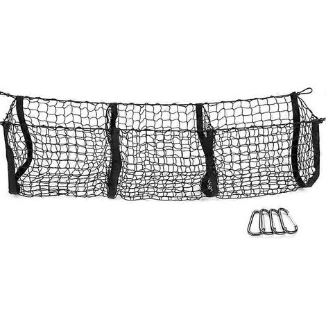 Robuste Netz-Kofferraumtasche, geeignet für Auto, SUV, Pickup, Ladefläche, schwarzer Netzgurt, 4 Klettverschlüsse (1/5)