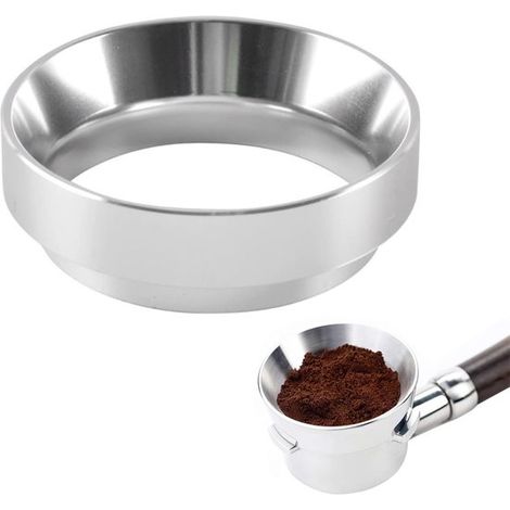 Magnetischer Aluminium-Pulverauffangring für Kaffeepulver, 58 mm, kompatibel mit 58-mm-Siebträger, Silber (1/5)