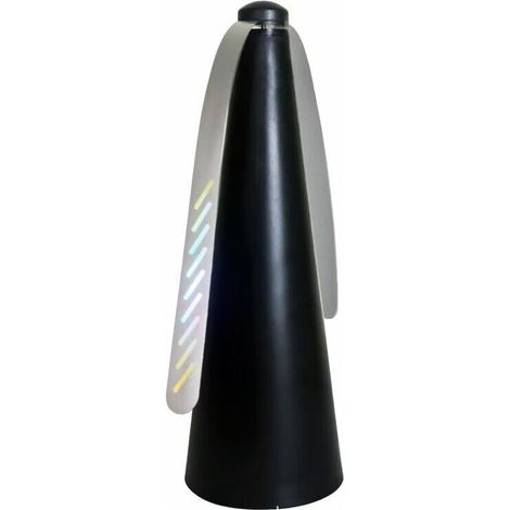 Black mosquito repellent fan with 2 blades to keep flies and insects away from food, suitable for family dinners, picnics, and barbecues. (1/4)