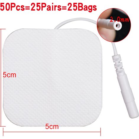 50/100 selbstklebende 5x5cm Elektroden für EMS/TENS-Massagegeräte, Nerven- und Muskelstimulatoren, Physiotherapie- und Körpermassagegeräte05166-AquaForge