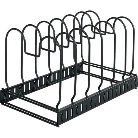 Wenko – Échappeur télescopique noir – Ajustable de 30 à 57 cm – Support pour assiettes et couvercles – Métal résistant à l'humidité (1/10)