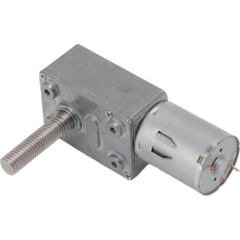 Moteur à engrenages CC micro à couple élevé, réducteur de vitesse à turbine, autobloquant et réversible, 12 V, arbre M8 x 33 mm, 150 tr/min (1/5)