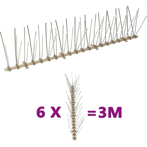 vidaXL Sets de 5 hileras de pinchos contra pájaros y palomas 6 uds 10m (1/5)