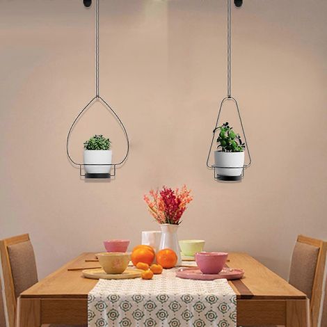 Support suspendu pour plantes d'intérieur, jardinière décorative moderne en métal, pour mur et plafond, support pour plantes d'intérieur, décoration intérieure (1/5)