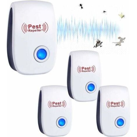 Ultrason Anti Moustique, 4 Pack Répulsifs à ultrasons, Intérieur Répulsif Électronique & Répulsif Moustique Ultrason Anti pour Insectes, Moustiques, Fourmis, Rats, Araignées (1/4)