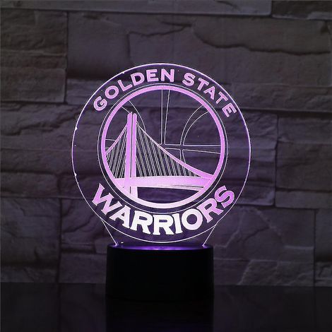 Lampe de chevet LED 3D Basketball Warriors à changement de couleur (1/2)