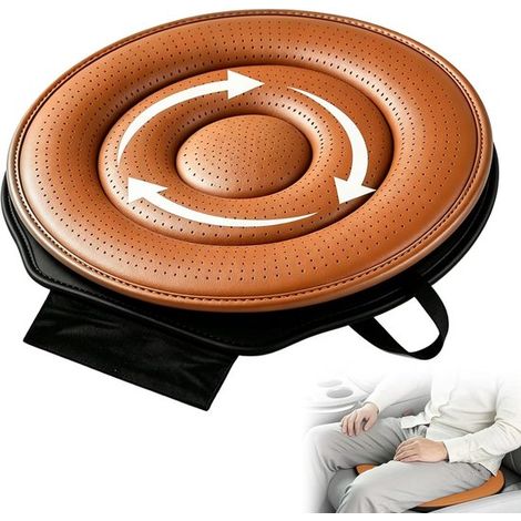 Coussin de voiture pivotant à 360° – Disque rotatif flexible – Antidérapant et respirant – Pour sièges auto, fauteuils roulants et chaises de bureau (1/5)