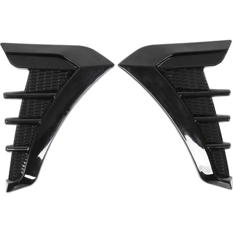 2 pièces Autocollant Décoratif Noir Brillant pour Prise d'Air Latérale, Style Branchies de Requin Universel pour Voitures (1/5)