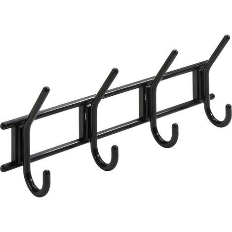 Hettich Garderobenhaken 4 Haken 37,0 x 15,0 x 7,0 cm schwarz Hakenleisten