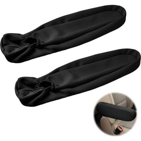 35x9x4cm 2Pcs Universal Car Armrest Covers Car Front Seat Armrest Cover Elastic Chair Armrest Protector Car Seat Accessories (Black) (1/5)