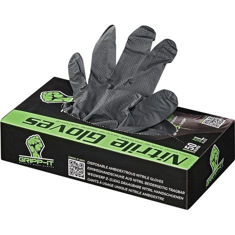 Gants en nitrile Gripp-It L noirs boîte distributrice de 50 pièces (1/5)