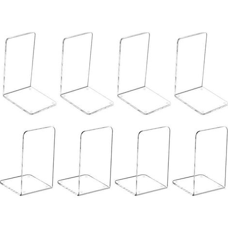 Fermalibri in acrilico trasparente antiscivolo, organizer, decorazione per mensole, cancelleria decorativa, regalo (18,8 x 12 cm, 4 paia)