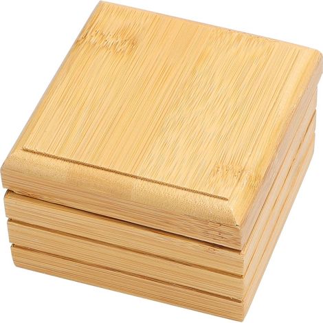 Porte-savon bambou 8x8.1x5.2 cm pour salle de bain (1/5)