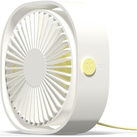Ventilateur USB portable à rotation à 360° - Idéal pour les étudiants et les journées d'été - 3 vitesses réglables - Ventilateur de bureau/de table pour le bureau, la chambre ou l'école