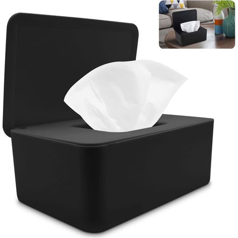 Boite Lingette Bebe, Distributeur Lingettes Bébé Distributeur a Masque Boite Rangement Lingette Boite Lingettes Humides Boite Distributeur Lingette,Noir (1/5)