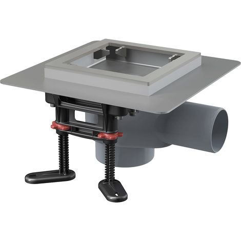 AlcaDrain Bodenablauf aus Edelstahl 130×130 mm mit einem waagrechten Abgang, ohne Rost, Kombi-Geruchsverschluss SMART (1/3)